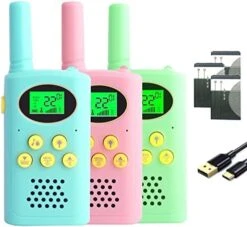 POKPOW Walkie Talkies For Kids Rechargeable 3 Pack Long Range 22 Channels 2 Way Radio Outdoor Kids Toys For Ages 3-12 Camping Hiking Birthday Xmas Easter Gifts For Boys Girls (Blue Pink Green) 15 POKPOW Walkie Talkies For Kids Rechargeable 3 Pack Long Range 22 Channels 2 Way Radio Outdoor Kids Toys For Ages 3-12 Camping Hiking Birthday Xmas Easter Gifts For Boys Girls (Blue Pink Green) -Folkmanis Toys Shop 41poVIzIOHL. AC