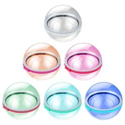 Magnetic Reusable Water Balloons Refillable Water Balloons Splash Water Bombs Quick Fill Self Sealing Water Play Water Games For Kids Outside (6 PCS)