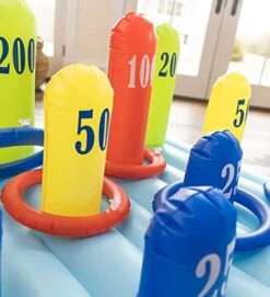 HearthSong Giant Inflatable Ring Toss Backyard Carnival Game With 60 Inch Vinyl Inflatable Scoring Mat With Scoring Posts, 8 Inflatable Rings Included 9 HearthSong Giant Inflatable Ring Toss Backyard Carnival Game With 60 Inch Vinyl Inflatable Scoring Mat With Scoring Posts, 8 Inflatable Rings Included -Folkmanis Toys Shop 41q9UvZsyvL