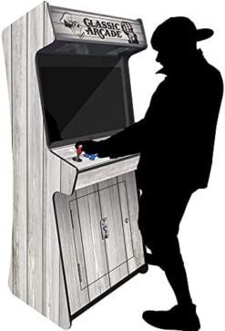 Creative Arcades Full Size Stand-Up Commercial Grade Arcade Machines | 4 Player | 3500 Games | 32" LCD Screen | 4 Sanwa Joysticks | Trackball | Woodgrain Edition | 2 Stools Included | 3 Year Warranty -Folkmanis Toys Shop 41qBOjM6ohL. AC