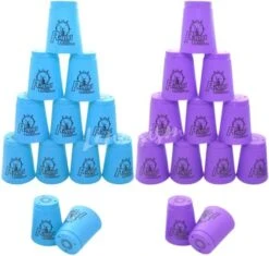 Lancisism 48Pcs Quick Stacking Cups Set, BPA-Free Material Sports Training Stacking Cup Game, Classic Family Game For Kids Adults Family, Great Gift Idea (Blue & Green & Purple & Red) -Folkmanis Toys Shop 41qCEwe7LPL. AC