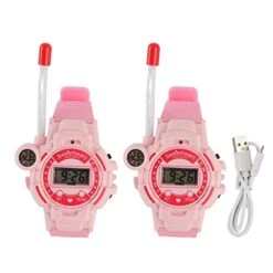2Pack Walkie Talkies Toy, 25.5cm Length Telescopic Antenna Noise Reduction Walkie Talkie Watch Toy Long Distance Transmission For Outdoor Play(Pink) -Folkmanis Toys Shop 41qL4q0T7oL 1