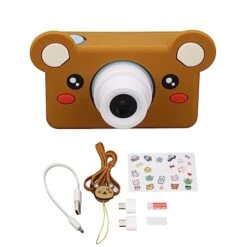 Digital Kids Camera 32MP 1080P HD Video, Kids Selfie Camera Little Bear Toy With 2 Inch HD IPS Eye Protection Screen Eco Friendly Materials, Gifts For Kids Age 3 To 9 -Folkmanis Toys Shop 41qTh25z0CL