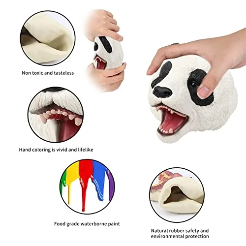 White Tiger Hand Puppets, Realistic Latex Soft Rubber Stretchy Animal Toy Animal Head Toys Storytelling Role Play Birthday Party Supplies For Kids Girls And Boys (White Tiger) 4 White Tiger Hand Puppets, Realistic Latex Soft Rubber Stretchy Animal Toy Animal Head Toys Storytelling Role Play Birthday Party Supplies For Kids Girls And Boys (White Tiger) - Image 2