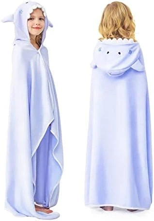 ZIONOR Bamboo Hooded Towel For Kids - 35'' X 50'' Extra Large Bath Towels For Kids 3-10 Yrs, Premium Soft Towels For Boys Girls, Ultra Absorbent And Hypoallergenic (Purple, Shark) 9 ZIONOR Bamboo Hooded Towel For Kids - 35'' X 50'' Extra Large Bath Towels For Kids 3-10 Yrs, Premium Soft Towels For Boys Girls, Ultra Absorbent And Hypoallergenic (Purple, Shark) - Image 7