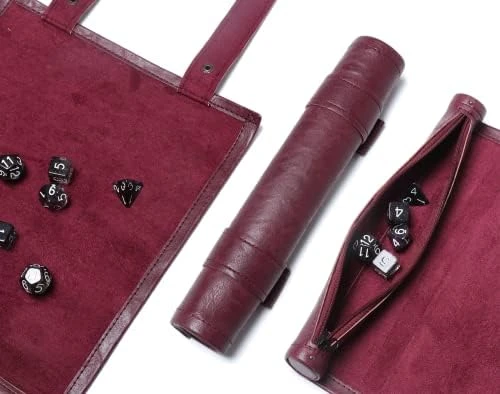 Dice Mat With Storage, 2 In 1 PVC Leather Dice Rolling Tray, Portable DND Dice Game Accessory, Brown 11 Dice Mat With Storage, 2 In 1 PVC Leather Dice Rolling Tray, Portable DND Dice Game Accessory, Brown - Image 9