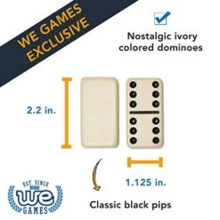 WE Games Classic Double 6 Ivory Colored Dominoes With Black Vinyl Case -Folkmanis Toys Shop 41rHF3vRtVL