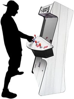 Creative Arcades Full Size Stand-Up Commercial Grade Arcade Machines | 4 Player | 3500 Games | 32" LCD Screen | 4 Sanwa Joysticks | Trackball | Woodgrain Edition | 2 Stools Included | 3 Year Warranty -Folkmanis Toys Shop 41rPhNsYHL. AC