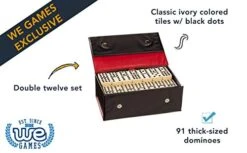 WE Games Dominos Set Double Twelve Domino Game Set, Includes 91 Thick-Style Dominos In A Retro-Style Travel Case, Domino Set For Adults, Family Table Top Game For Game Night 5 WE Games Dominos Set Double Twelve Domino Game Set, Includes 91 Thick-Style Dominos In A Retro-Style Travel Case, Domino Set For Adults, Family Table Top Game For Game Night -Folkmanis Toys Shop 41rPmcHyN2L