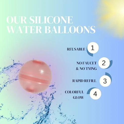 GENERIC Glowing Reusable Water Balloons For Kids, Self Sealing Easy Quick Fill Water Balloons, Refillable Water Balloons Summer Outdoor Toys For Boys Girls, Outdoor Water Game Toys, RGB Glow In The Dark 5 GENERIC Glowing Reusable Water Balloons For Kids, Self Sealing Easy Quick Fill Water Balloons, Refillable Water Balloons Summer Outdoor Toys For Boys Girls, Outdoor Water Game Toys, RGB Glow In The Dark - Image 3