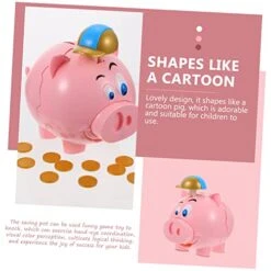 Toyvian Piggy Bank Desktop Toys Kids Playset Kid Piggy Bank Game Saving Pot Pig Money Bank Lovely Saving Jar Plastic Child Decorate Taste Pink Kids Educational Toys Money Bank Animal Toys -Folkmanis Toys Shop 41rnkaixD8L 1