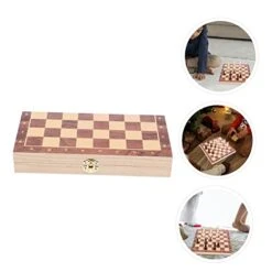 Alasum 1 Set Magnetic Chess Wooden Chess Board Adult Puzzles Classic Toys Magnetic Chess Boards Staunton Wood Chess Magnetic Travel Chess Wood Brown Folding Magnetic Chess Kids West Chess -Folkmanis Toys Shop 41roB03auOL