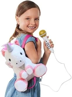 Singing Machine Portable Karaoke Machine For Kids, Plush Toy Backpack With Microphone - The Sing Along Crew, Lil Rex (Brown & Beige) - Built-In Karaoke Speaker With Songs, Sound Effects, & Recorder -Folkmanis Toys Shop 41rzLQD5uXL. AC