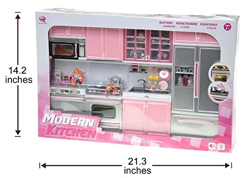 PowerTRC Kids Battery Operated Modern Kitchen Playset Great For Dolls And Toy Figures 7 PowerTRC Kids Battery Operated Modern Kitchen Playset Great For Dolls And Toy Figures - Image 5