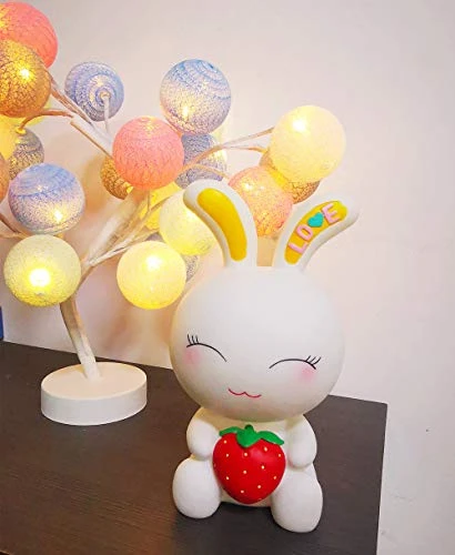 QTMY Vinyl Cute Bunny Piggy Bank Coin Bank For Girls Boys Adults,Easter Bunny Decor (Strawberry Rabbit) 4 QTMY Vinyl Cute Bunny Piggy Bank Coin Bank For Girls Boys Adults,Easter Bunny Decor (Strawberry Rabbit) - Image 2