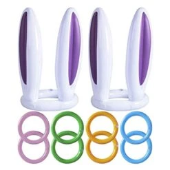 IFOTIME Toss Toy Inflatable Easter Kids Game Set Bunny 2 Rabbit Ring Ears & Hat Easter Inflatable Toy 49ers Inflatable (as Shown, One Size)