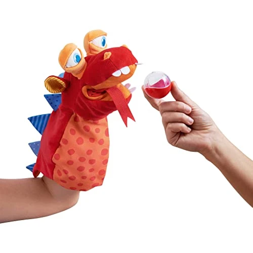 HABA Glove Puppet Eat It Up Dragon - Hand Puppet With Belly Bag To Eat Small Objects 4 HABA Glove Puppet Eat It Up Dragon - Hand Puppet With Belly Bag To Eat Small Objects - Image 2