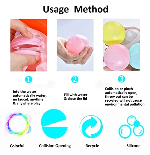 12 PCS Reusable Luminous Water Balloons For Kids, Refillable Silicone Water Bomb Balls For Adults, Quick Fill Self Sealing, Summer Water Games Toy, Fun Splash Water Bomb Party Supplies 7 12 PCS Reusable Luminous Water Balloons For Kids, Refillable Silicone Water Bomb Balls For Adults, Quick Fill Self Sealing, Summer Water Games Toy, Fun Splash Water Bomb Party Supplies - Image 5