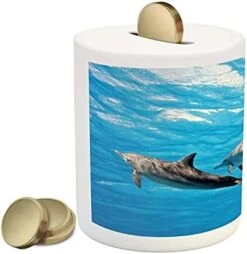 Ambesonne Baseball Piggy Bank, Baseball Background With Dots And Grunge Dark Lettering Batting Team Game, Ceramic Coin Bank Money Box For Cash Saving, 3.6" X 3.2", Black Yellow -Folkmanis Toys Shop 41son39 I6L. AC