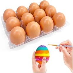 SGVV90 Wooden Fake Eggs Home Decor, Fake Easter Egg For Children DIY Game, Kitchen Craft Adornment, Food Toy Easter Gift For Kids (12 Pieces) -Folkmanis Toys Shop 41su19Go3hL. AC