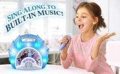 EKids Frozen Sing Along Boom Box Speaker With Microphone For Fans Of Frozen Toys For Girls, Kids Karaoke Machine With Built In Music And Flashing Lights, Blue, 3.5mm Audio Jack 10 EKids Frozen Sing Along Boom Box Speaker With Microphone For Fans Of Frozen Toys For Girls, Kids Karaoke Machine With Built In Music And Flashing Lights, Blue, 3.5mm Audio Jack -Folkmanis Toys Shop 41t4kbui3JL