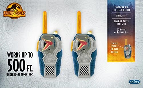 Ekids Jurassic World Toy Walkie Talkies For Kids, Static Free Indoor And Outdoor Toys For Boys Aged 3 And Up 6 Ekids Jurassic World Toy Walkie Talkies For Kids, Static Free Indoor And Outdoor Toys For Boys Aged 3 And Up - Image 4