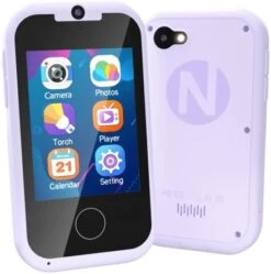 Lizzbey Kids Phone Toys For Toddlers 3-5,Christmas Birthday Gifts For Boys Girls Ages 3-6,Portable Touchscreen Play Phone For Kids MP3 Music Player With Camera SD Card-Blue -Folkmanis Toys Shop 41tBza6XQ0L. AC