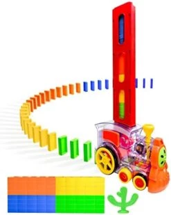 POPUTOY Domino Train, Domino Blocks Set Plastic Kids Domino Construction 4 Color Children Creative Toy Game Educational Play For 3-12 Year Old Boys And Girls (80pcs) -Folkmanis Toys Shop 41txyJYrT8L. AC