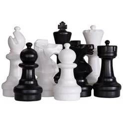 MegaChess Large Premium Chess Set With 12 Inch Tall King Black And White With Quick Fold Nylon Mat -Folkmanis Toys Shop 41uPCEsPXCL