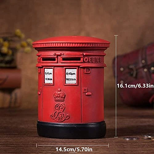 Piggy Banks For Children Girl Red Postbox, Resin Coin Savings Bank,Creative Currency Bank Safe Coin Money Box Home Decoration Piggy Banks Furniture Games 4 Piggy Banks For Children Girl Red Postbox, Resin Coin Savings Bank,Creative Currency Bank Safe Coin Money Box Home Decoration Piggy Banks Furniture Games - Image 2