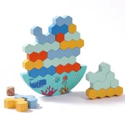 Cltoyvers Wooden Blocks Puzzles Tower Stacking Balancing Game Montessori Building Blocks With Dice Board Games Math Educational Toys For 2 Players+ Family Games, Parties, Travel, Adults &Kids Ages 3+ -Folkmanis Toys Shop 41uYAbX1RcL