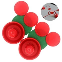 Air Hockey Set Table Plastic Pushers And Pucks Entertaining Lightweight Wear-Resistant Game Toy Arcade Goalies Accessories, Red -Folkmanis Toys Shop 41umWsytybL