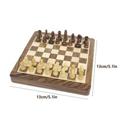 LIUHUI Crafted Chesspiece Folding Chess Set 19" Wood Chessboard Set With Pieces Storage Slots Handmade Travel Chess Game Set For Adult Beginner Chess Set In Toys ( Size : 13cm/5.1in ) -Folkmanis Toys Shop 41uroNtYp3L