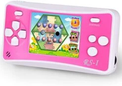 HigoKids Handheld Game Console For Kids Portable Retro Video Game Player Built-in 182 Classic Games 2.5 Inches LCD Screen Family Recreation Arcade Gaming System Birthday Present For Children-Yellow -Folkmanis Toys Shop 41v74Bq9RaL. AC