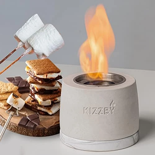 Table Top Fire Pit Bowl - Stone Effect Tabletop Fireplace Indoor Outdoor Decor Portable Concrete Rubbing Alcohol Burner Smores Maker For Patio Balcony With Extinguisher 8 Table Top Fire Pit Bowl - Stone Effect Tabletop Fireplace Indoor Outdoor Decor Portable Concrete Rubbing Alcohol Burner Smores Maker For Patio Balcony With Extinguisher - Image 6