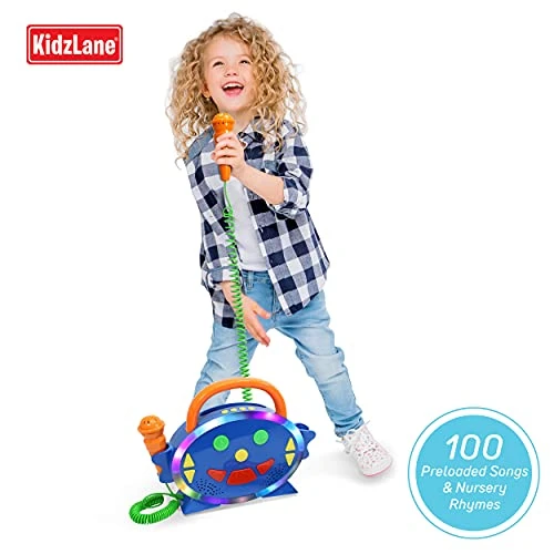 Kidzlane Karaoke Machine For Kids With 2 Microphones | Kids Music Player With 100 Pre-Loaded Songs & Bluetooth, Aux Connection | Singing Machine Karaoke For Toddler With Record & Playback 7 Kidzlane Karaoke Machine For Kids With 2 Microphones | Kids Music Player With 100 Pre-Loaded Songs & Bluetooth, Aux Connection | Singing Machine Karaoke For Toddler With Record & Playback - Image 5