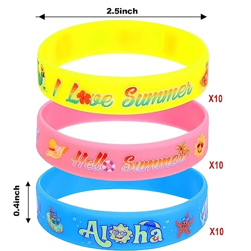 30 Pieces Hawaiian Luau Hello Summer Slap Bracelets Silicone Wristbands Bracelets Party Decorations With 3 Colorful Patterns Pool Tropical Summer Beach Party Favors Supplies 4 30 Pieces Hawaiian Luau Hello Summer Slap Bracelets Silicone Wristbands Bracelets Party Decorations With 3 Colorful Patterns Pool Tropical Summer Beach Party Favors Supplies - Image 2