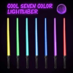 （3 Packs）7 Colors Light Up Saber With Realistic Handle And FX Sound(Motion Sensitive) For Kid, Expandable LightSwords Set For Halloween Dress Up Parties, Galaxy War Fighters And Warriors Present
