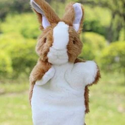 NUOBESTY Rabbit Toys Rabbit Toys 2Pcs Bunny Hand Puppets Stuffed Animals Hand- Puppets Plush Animal Toys For Storytelling Role Play Puppets Theaters Puzzle Toy Bunny Toys