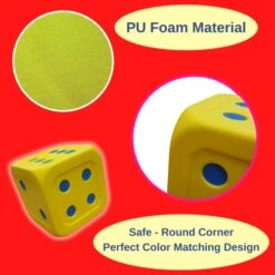 Macro Giant 6 Inch PU Foam Jumbo Big Playing Dice, Set Of 4, Basic Color, Math Teaching, Teaching Aids, Board Games, Kid Toy 14 Macro Giant 6 Inch PU Foam Jumbo Big Playing Dice, Set Of 4, Basic Color, Math Teaching, Teaching Aids, Board Games, Kid Toy -Folkmanis Toys Shop 41w9IMe4sjL