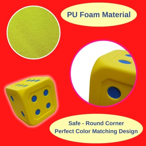 Macro Giant 6 Inch PU Foam Jumbo Big Playing Dice, Set Of 4, Basic Color, Math Teaching, Teaching Aids, Board Games, Kid Toy 7 Macro Giant 6 Inch PU Foam Jumbo Big Playing Dice, Set Of 4, Basic Color, Math Teaching, Teaching Aids, Board Games, Kid Toy - Image 5