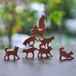 COMMA Wooden Shiba Dog Stack Set #2 (Blue Label, 6 Kittens) 11 COMMA Wooden Shiba Dog Stack Set #2 (Blue Label, 6 Kittens) -Folkmanis Toys Shop 41wGm2CJXFL