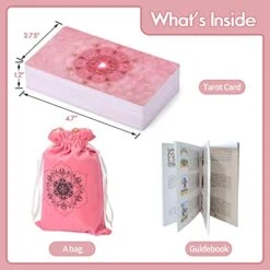 Erbacan [Upgrade] Classic Pink Tarot Cards With Guidebook-Tarot Cards For Beginners-Learining Tarot Deck With Guidebook(Velvet Tarot Bag) -Folkmanis Toys Shop 41wKXZbcBeL