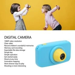 Kufoo 1080P HD Children Kids Camera, Mini Educational Toys Christmas Birthday Gifts For Boys Toddler Girls Age 3-9, 1080P HD Projection Cute Mini Innovative Digital Video Camcorder -Folkmanis Toys Shop 41wPc4n3ZtL