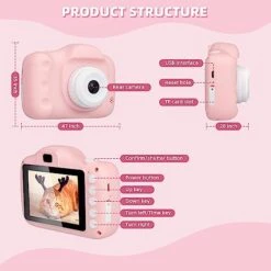 Kids Camera Toys Gifts For 3-12 Years Old Kids Boys Girls: HD Digital Video Camera With 32GB SD Card, Christmas Birthday Festival Gifts For Kids Pink -Folkmanis Toys Shop 41wRo4iwzTL