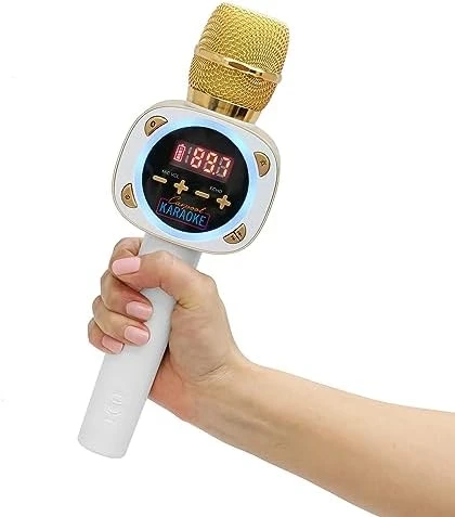 Carpool Karaoke Machine For Kids & Adults, Carpool Karaoke The Mic 1.0 By Singing Machine - Wireless & Bluetooth Karaoke Microphone With Mic Volume, Echo Controls, & Lighting Effects - Gold & White 13 Carpool Karaoke Machine For Kids & Adults, Carpool Karaoke The Mic 1.0 By Singing Machine - Wireless & Bluetooth Karaoke Microphone With Mic Volume, Echo Controls, & Lighting Effects - Gold & White - Image 11