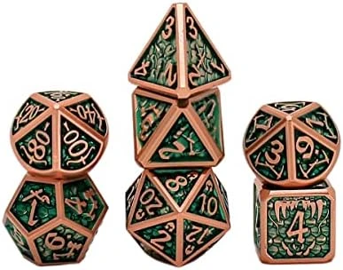 Seven Seas Pirates Metal Blood-Like Paint Splattered Antique Silver Dice Set With Hexagon Wooden Display Box And Magnetic Lid 17 Seven Seas Pirates Metal Blood-Like Paint Splattered Antique Silver Dice Set With Hexagon Wooden Display Box And Magnetic Lid - Image 15