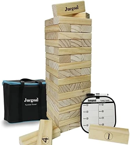 Juegoal 54 Piece Giant Tumble Tower, Wooden Block Game With Gameboard, Canvas Bag For Outdoor Yard Playing,6.9 X 6.9 X 24 Inches 12 Juegoal 54 Piece Giant Tumble Tower, Wooden Block Game With Gameboard, Canvas Bag For Outdoor Yard Playing,6.9 X 6.9 X 24 Inches - Image 10