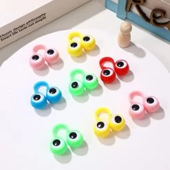 Googly Eye Rings Finger Puppets Eye On Rings Googly Eyeball Ring Eye Puppet Finger Toys For Kids Favor (50Pcs Random Color) -Folkmanis Toys Shop 41wt6AHDKuL