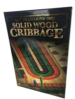 Spin Master 6040399 Traditions Solid Wood Cribbage Board Game